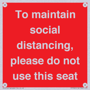 To maintain social distancing, please do not use this seat